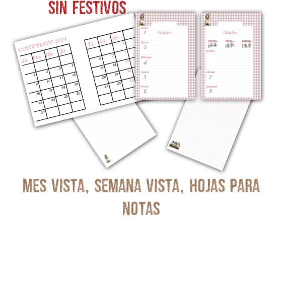 Interior Agenda scrapbooking Vuelve Primavera Sin Festivos