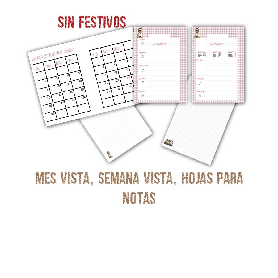 Interior Agenda scrapbooking Vuelve Primavera Sin Festivos