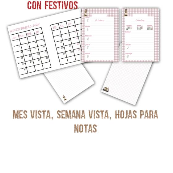 Interior Agenda scrapbooking Vuelve Primavera Sin Festivos