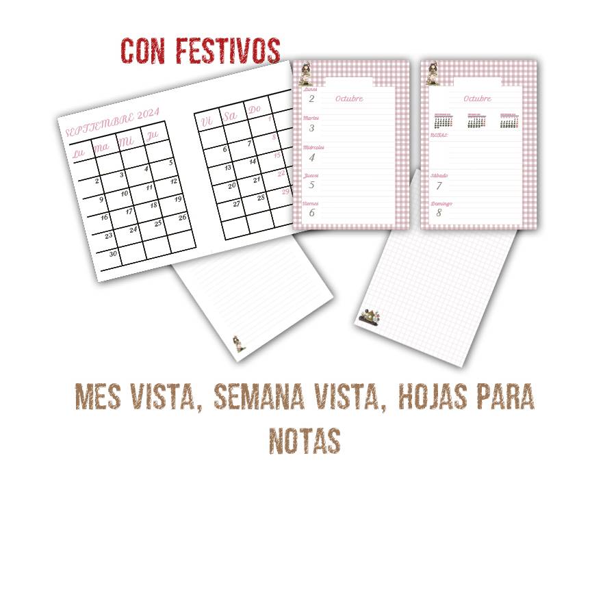 Interior Agenda scrapbooking Vuelve Primavera Sin Festivos