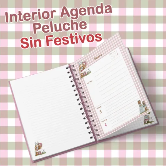 Interior Agenda Peluche 2026 sin Festivos