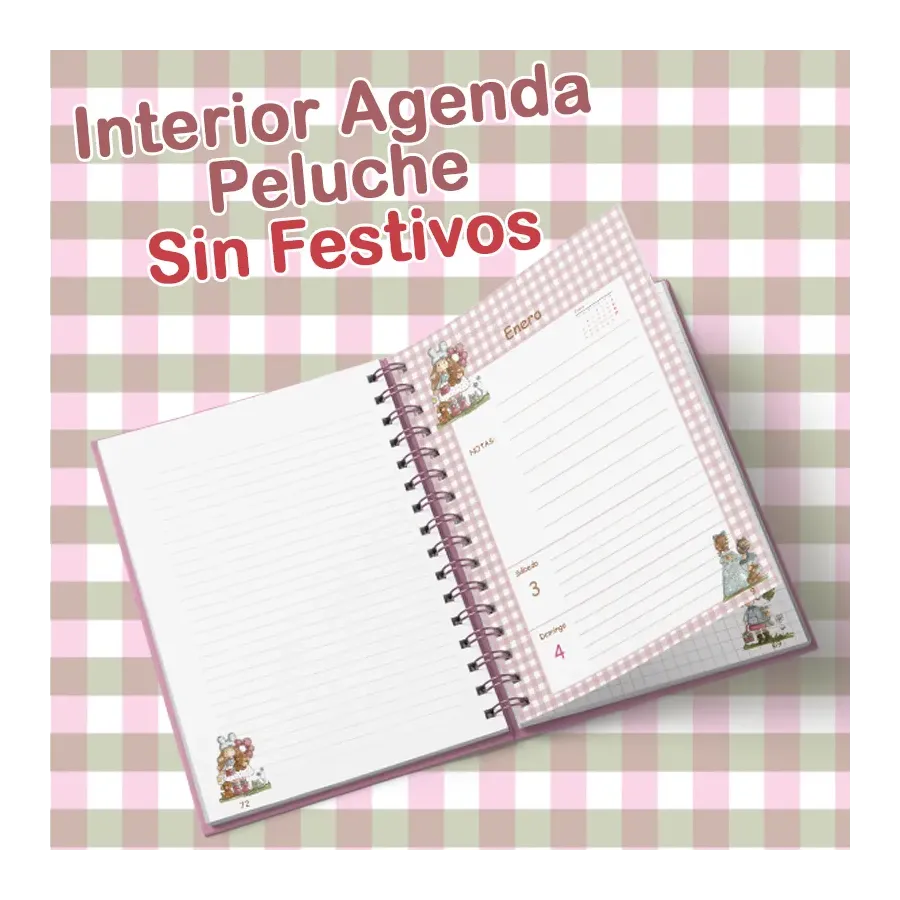 Interior Agenda Peluche 2026 sin Festivos