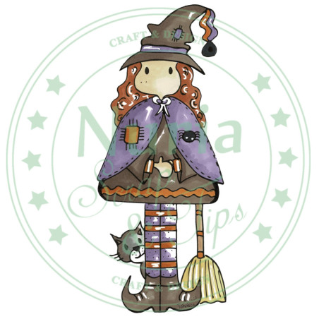Sello Brujita con Gato